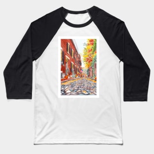 Boston, Acorn Street Baseball T-Shirt